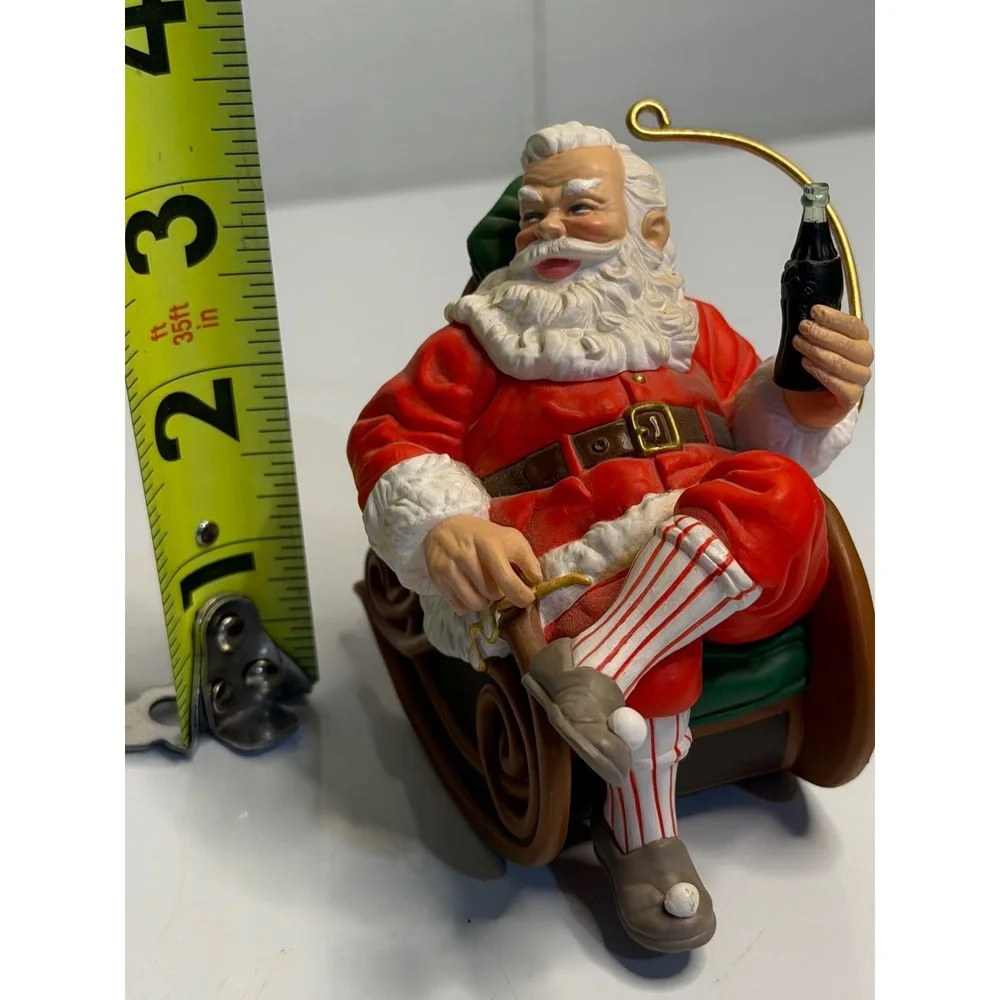 VTG Coca-Cola Ornament Santa Rocking‎ Chair Red 1997 Holiday Christmas Decor OS